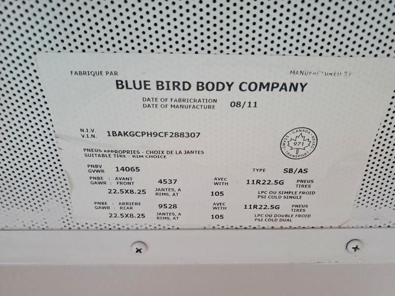 Продаж на аукціоні авто 2012 Bluebird Vision, vin: 1BAKGCPH9CF288307, номер лоту: 48582396