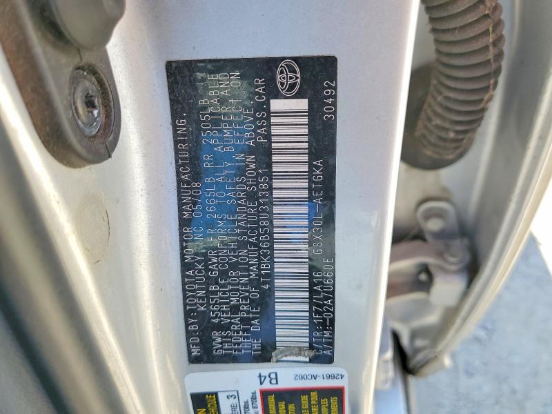 Продажа на аукционе авто 2008 Toyota Avalon, vin: 4T1BK36B58U313851, номер лота: 58321956