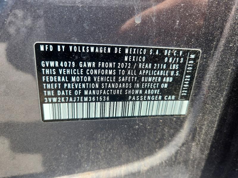 Aukcja sprzedaży 2014 Volkswagen Jetta, vin: 3VW2K7AJ7EM361536, numer aukcji: 58154986