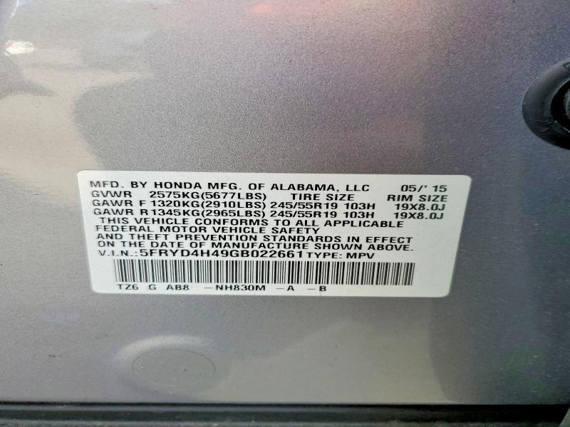 Aukcja sprzedaży 2016 Acura Mdx, vin: 5FRYD4H49GB022661, numer aukcji: 54999186