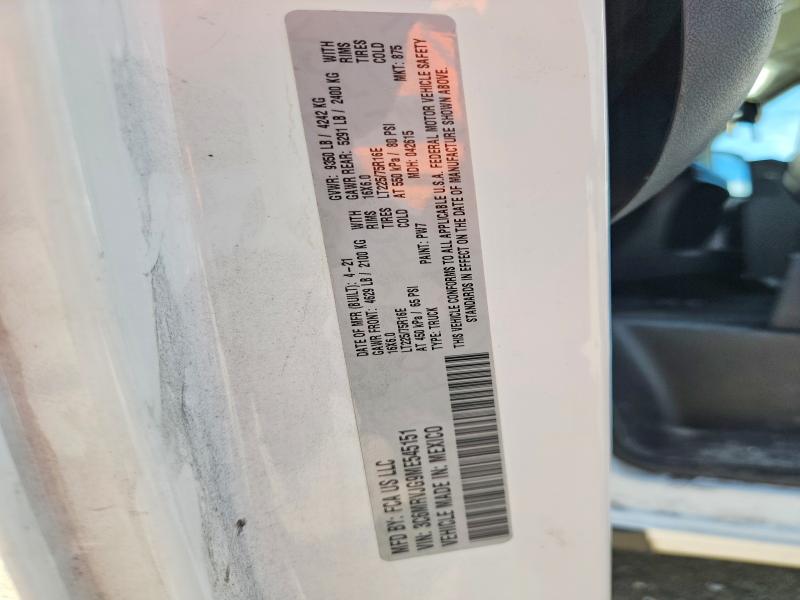 57920796 :رقم المزاد ، 3C6MRVJG9ME545151 vin ، 2021 Ram Promaster 3500 مزاد بيع