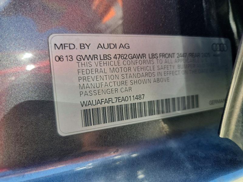 2014 Audi A4 მანქანა იყიდება აუქციონზე, vin: WAUAFAFL7EA011487, აუქციონის ნომერი: 57090736