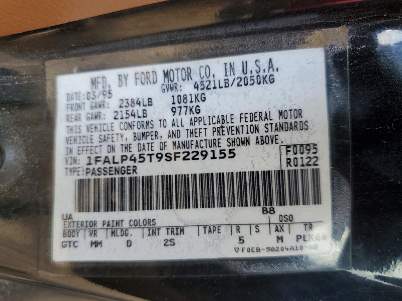 Aukcja sprzedaży 1995 Ford Mustang, vin: 1FALP45T9SF229155, numer aukcji: 58888446