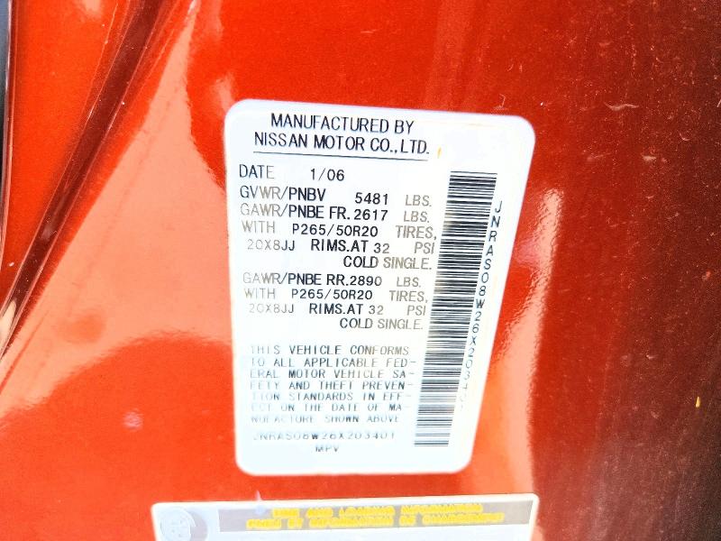 Продажа на аукционе авто 2006 Infiniti Fx35, vin: JNRAS08W26X203401, номер лота: 55905956