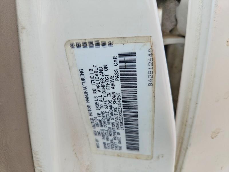 Продаж на аукціоні авто 2002 Chevrolet Geo Prizm, vin: 1Y1SK528X2Z404050, номер лоту: 57505406