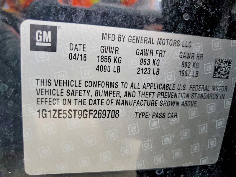Продажа на аукционе авто 2016 Chevrolet Malibu, vin: 1G1ZE5ST9GF269708, номер лота: 55730316
