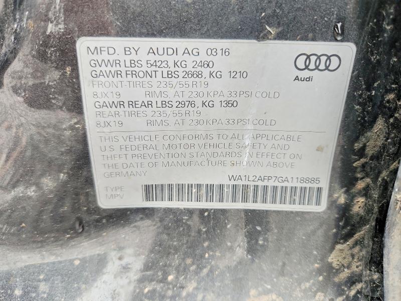 Продаж на аукціоні авто 2016 Audi Q5, vin: WA1L2AFP7GA118885, номер лоту: 58063576