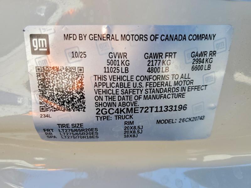 Продажа на аукционе авто 2026 Chevrolet Silverado, vin: 2GC4KME72T1133196, номер лота: 56270906