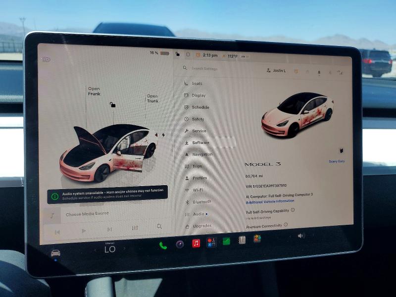 2023 Tesla Model 3 მანქანა იყიდება აუქციონზე, vin: 5YJ3E1EA2PF397910, აუქციონის ნომერი: 55731526