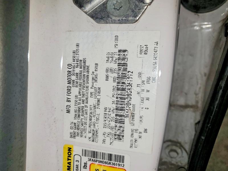 Продажа на аукционе авто 2016 Ford Fusion, vin: 3FA6P0HD8GR361912, номер лота: 56314196