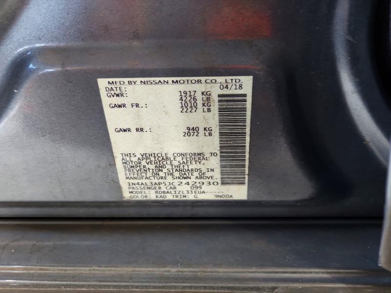 Продаж на аукціоні авто 2018 Nissan Altima, vin: 1N4AL3AP5JC242930, номер лоту: 54875306