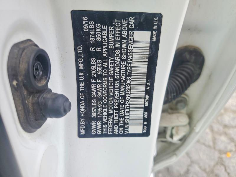 2017 Honda Civic მანქანა იყიდება აუქციონზე, vin: SHHFK7H2XHU202066, აუქციონის ნომერი: 57701896