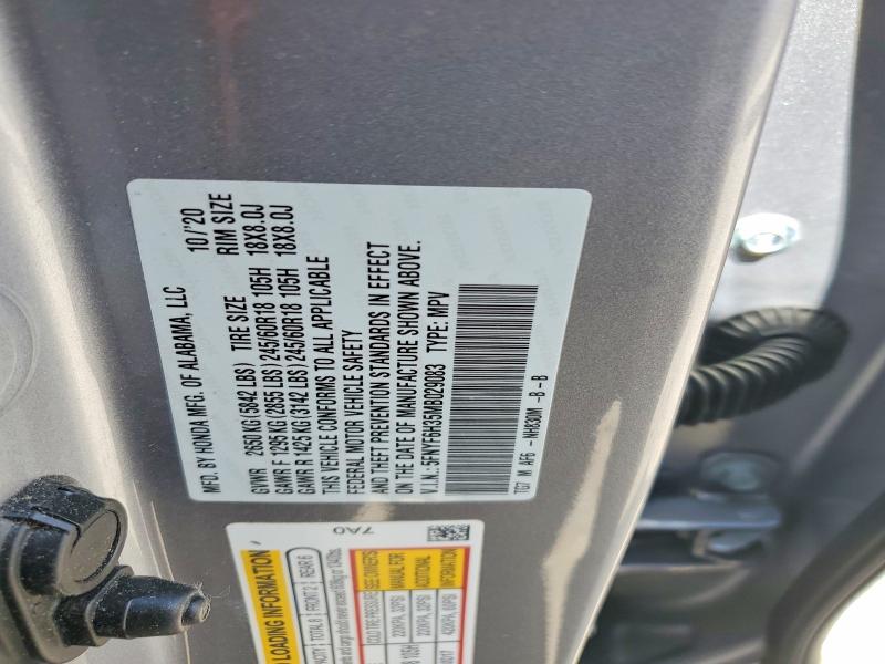 Продаж на аукціоні авто 2021 Honda Pilot, vin: 5FNYF6H35MB029083, номер лоту: 55787256