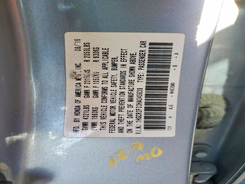 Продаж на аукціоні авто 2017 Honda Accord, vin: 1HGCR2F03HA045639, номер лоту: 57376396