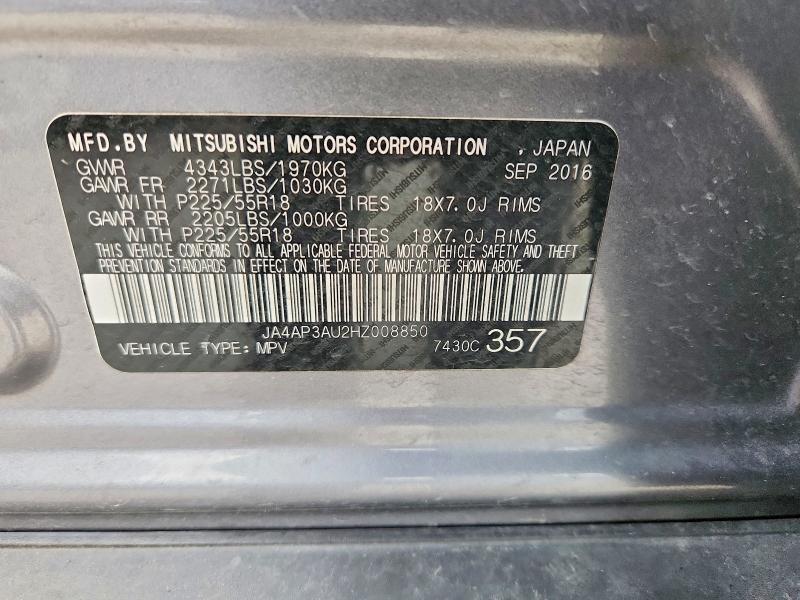 Продаж на аукціоні авто 2017 Mitsubishi Outlander Sport, vin: JA4AP3AU2HZ008850, номер лоту: 55766476