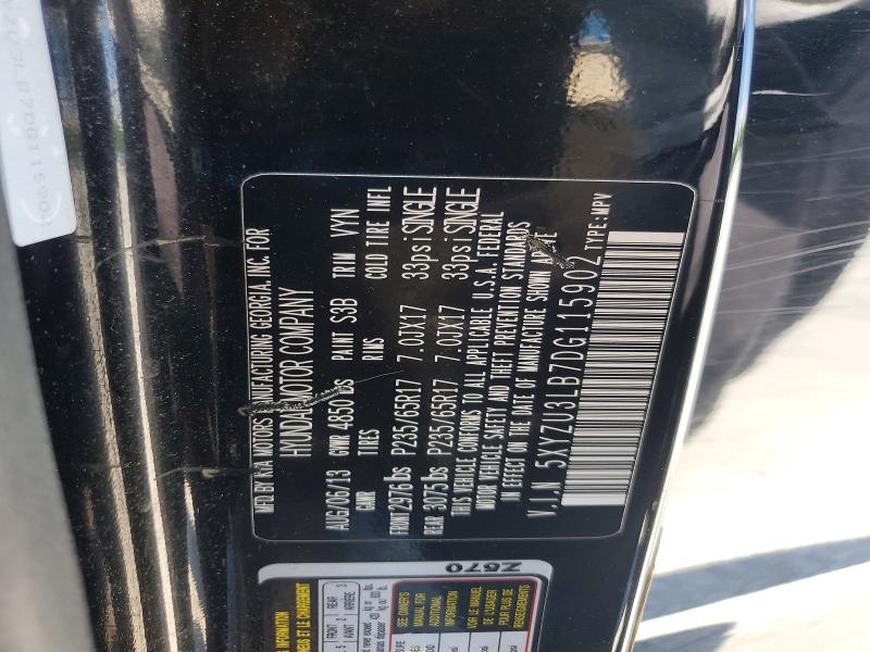 2013 Hyundai Santa Fe Sport მანქანა იყიდება აუქციონზე, vin: 5XYZU3LB7DG115902, აუქციონის ნომერი: 58354296