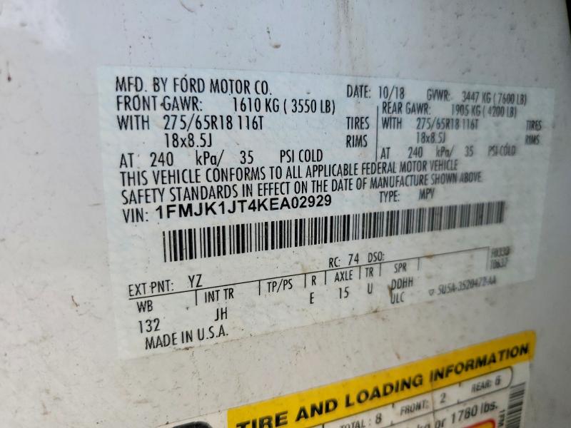 Aukcja sprzedaży 2019 Ford Expedition, vin: 1FMJK1JT4KEA02929, numer aukcji: 55221636