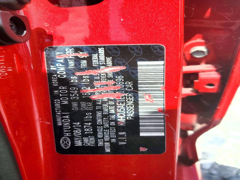 57557416 :رقم المزاد ، KMHCU5AE1EU178696 vin ، 2014 Hyundai Accent مزاد بيع