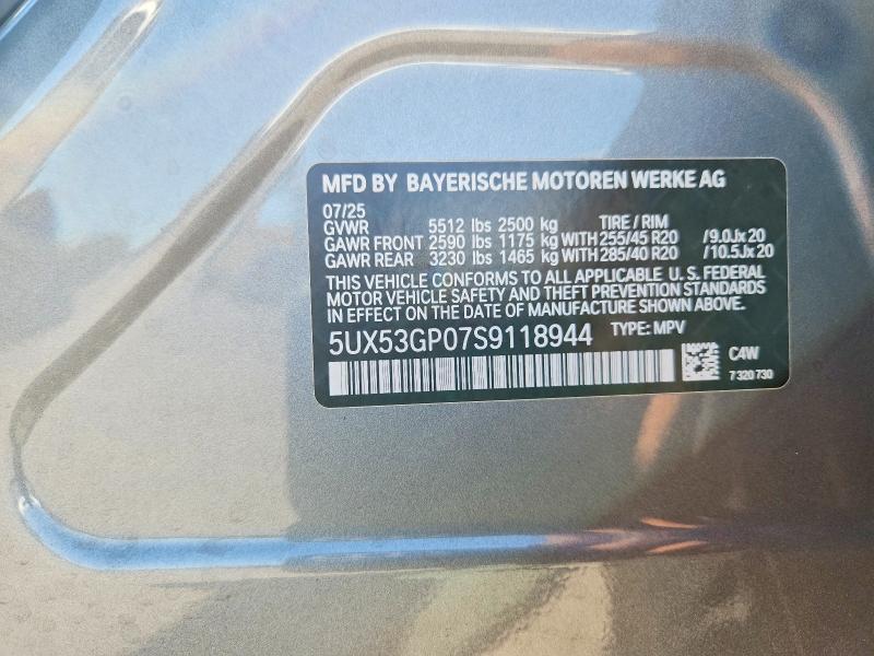 58244126 :رقم المزاد ، 5UX53GP07S9118944 vin ، 2025 Bmw X3 مزاد بيع