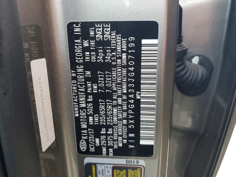 Aukcja sprzedaży 2018 Kia Sorento, vin: 5XYPG4A33JG407199, numer aukcji: 57268406