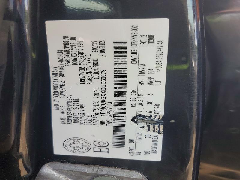 57175576 :رقم المزاد ، 1FMCU0GXXDUD60679 vin ، 2013 Ford Escape مزاد بيع