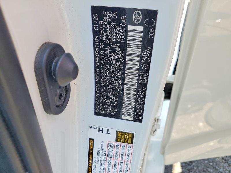 2020 Toyota Prius მანქანა იყიდება აუქციონზე, vin: JTDKARFU4L3113425, აუქციონის ნომერი: 58904246