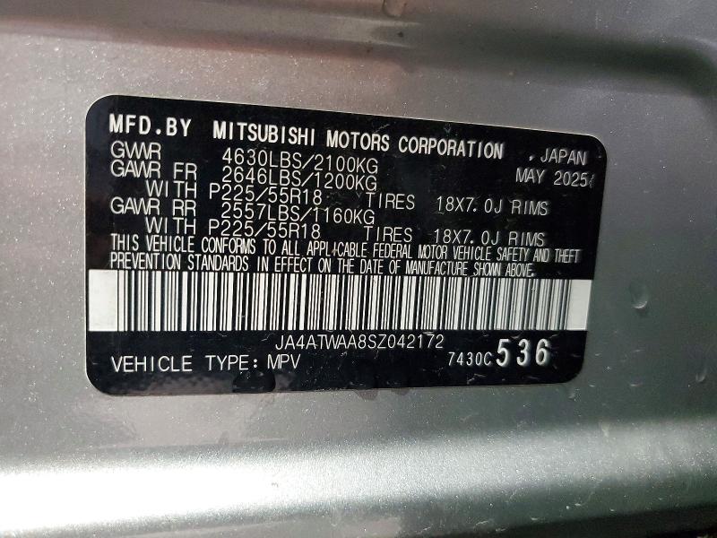 55728426 :رقم المزاد ، JA4ATWAA8SZ042172 vin ، 2025 Mitsubishi Eclipse Cross مزاد بيع