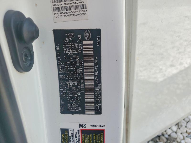 53875086 :رقم المزاد ، 4T1BF3EK2BU583035 vin ، 2011 Toyota Camry مزاد بيع