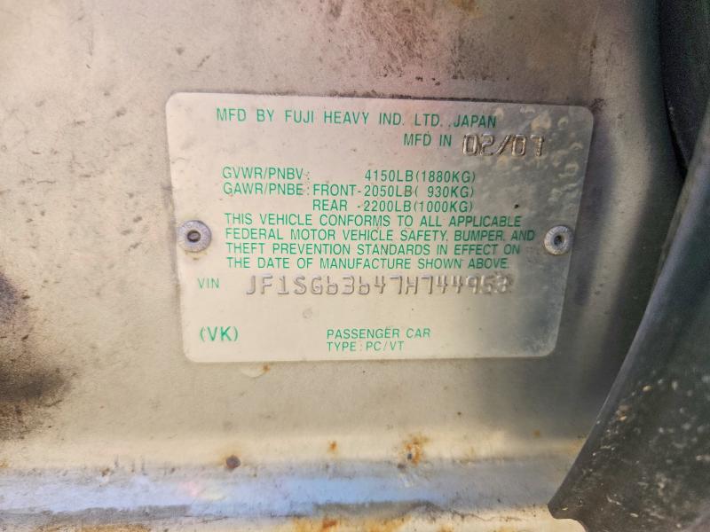 2007 Subaru Forester მანქანა იყიდება აუქციონზე, vin: JF1SG63647H744953, აუქციონის ნომერი: 57509846