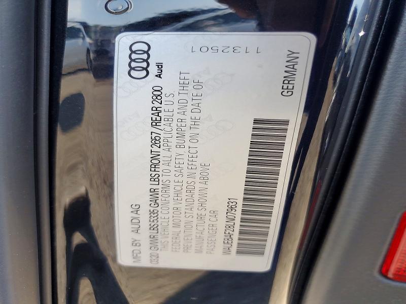 2020 Audi A6 მანქანა იყიდება აუქციონზე, vin: WAUE8AF28LN079631, აუქციონის ნომერი: 58208406