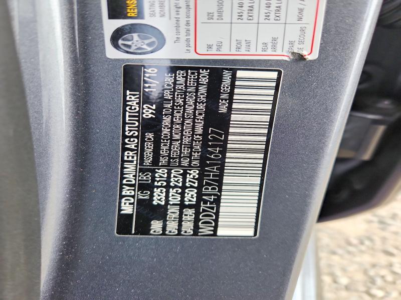56700746 :رقم المزاد ، WDDZF4JB7HA164127 vin ، 2017 Mercedes-benz E مزاد بيع