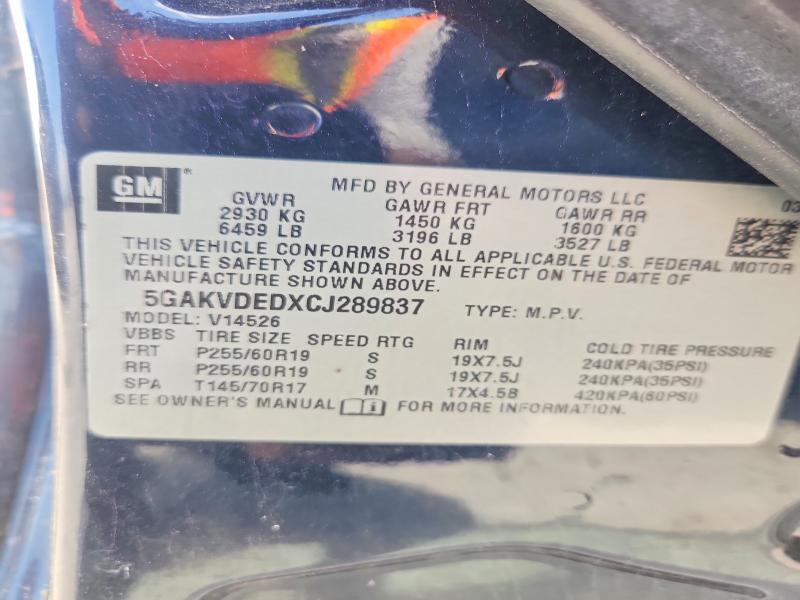 2012 Buick Enclave მანქანა იყიდება აუქციონზე, vin: 5GAKVDEDXCJ289837, აუქციონის ნომერი: 56050746