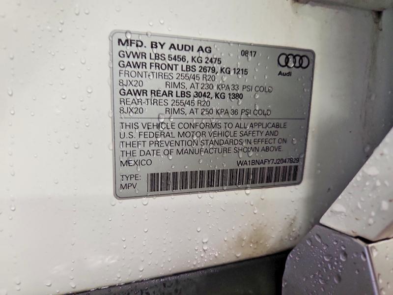 Продажа на аукционе авто 2018 Audi Q5, vin: WA1BNAFY7J2047829, номер лота: 56511126