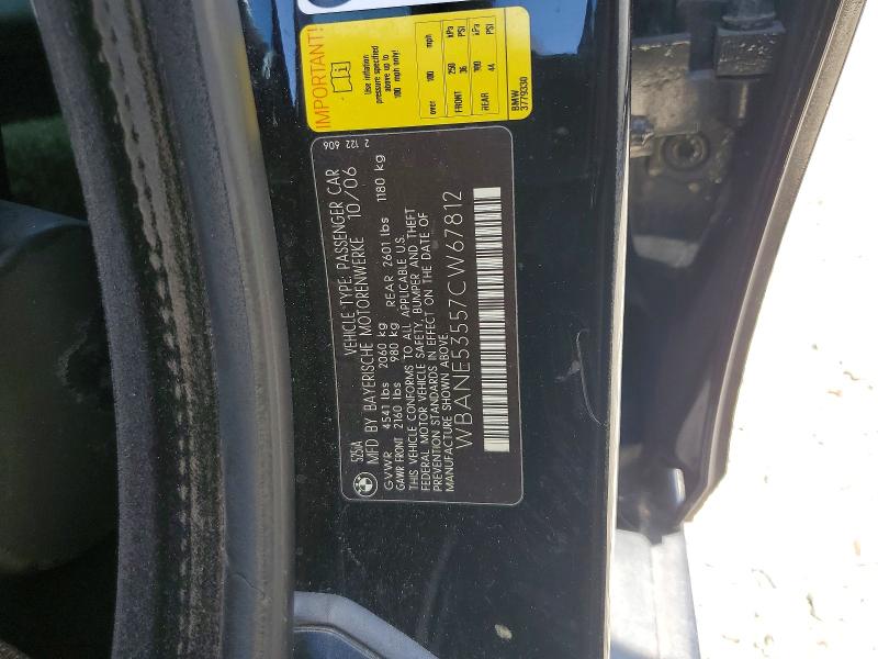 Продаж на аукціоні авто 2007 Bmw 525, vin: WBANE53557CW67812, номер лоту: 56670236