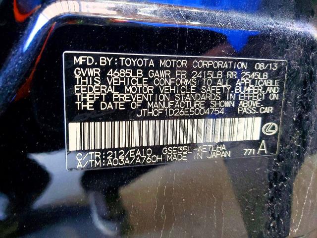 Продажа на аукционе авто 2014 Lexus Is, vin: JTHCF1D26E5004754, номер лота: 56581696