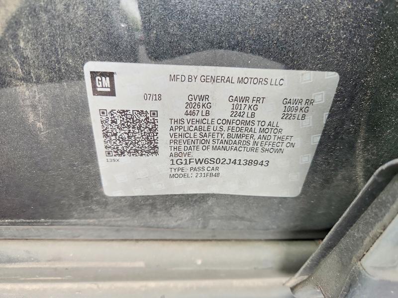 59019146 :رقم المزاد ، 1G1FW6S02J4138943 vin ، 2018 Chevrolet Bolt Ev مزاد بيع