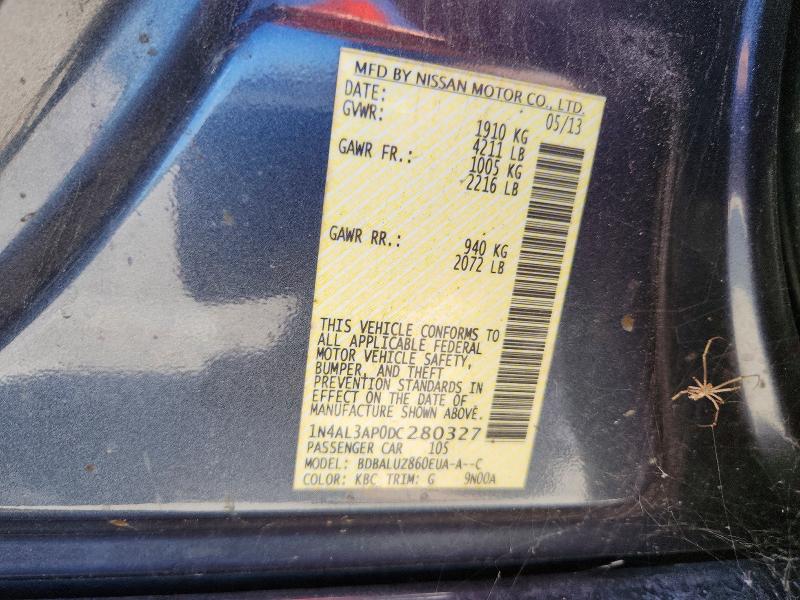 Aukcja sprzedaży 2013 Nissan Altima, vin: 1N4AL3AP0DC280327, numer aukcji: 57814966
