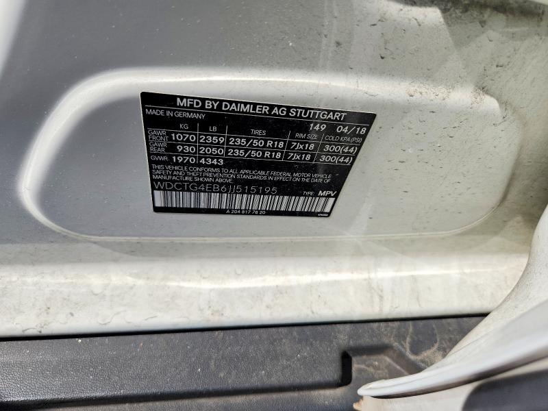 Продажа на аукционе авто 2018 Mercedes-benz Gla, vin: WDCTG4EB6JJ515195, номер лота: 55766146
