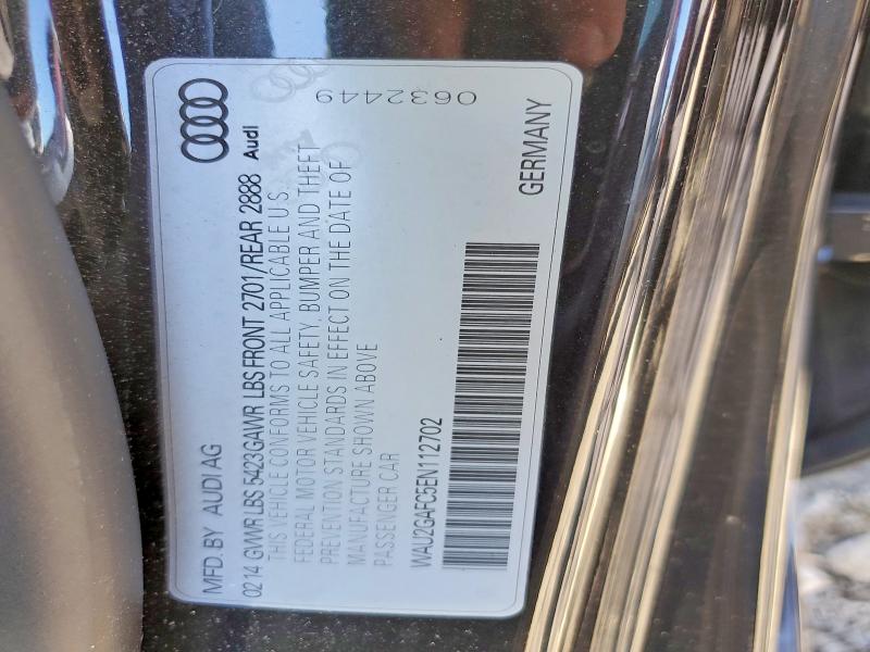 2014 Audi A7 მანქანა იყიდება აუქციონზე, vin: WAU2GAFC5EN112702, აუქციონის ნომერი: 55961666