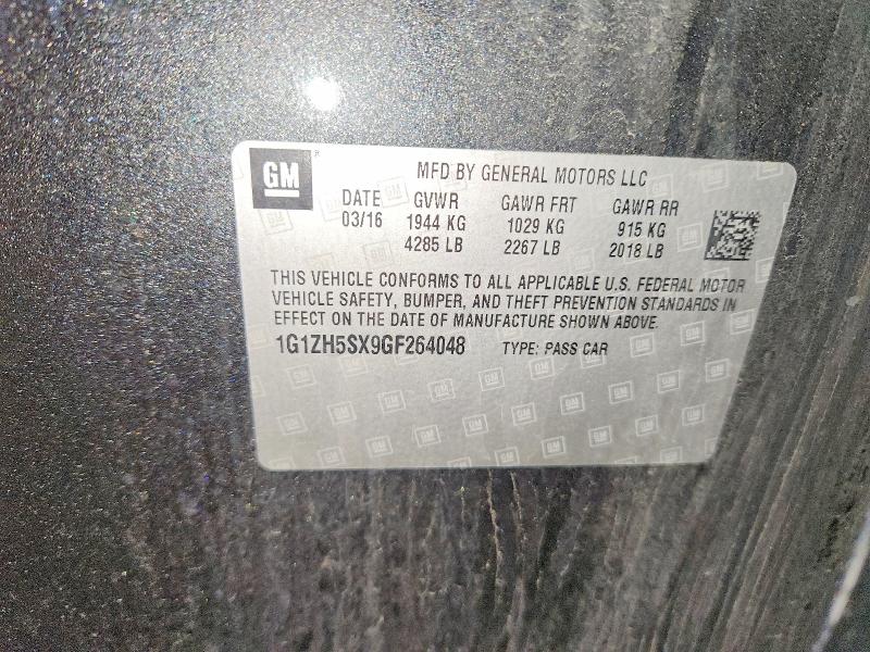 58511596 :رقم المزاد ، 1G1ZH5SX9GF264048 vin ، 2016 Chevrolet Malibu مزاد بيع