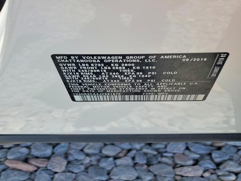 Aukcja sprzedaży 2018 Volkswagen Atlas, vin: 1V2DR2CA4JC581878, numer aukcji: 56140486