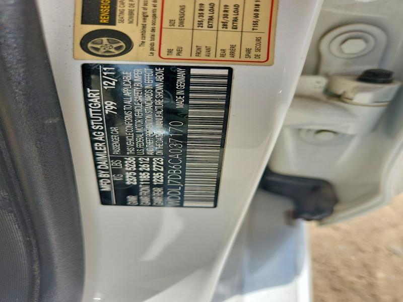 2012 Mercedes-benz Cls მანქანა იყიდება აუქციონზე, vin: WDDLJ7DB6CA037170, აუქციონის ნომერი: 56867296
