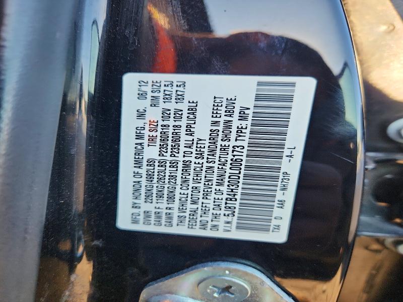 57062506 :رقم المزاد ، 5J8TB4H30DL006173 vin ، 2013 Acura Rdx مزاد بيع