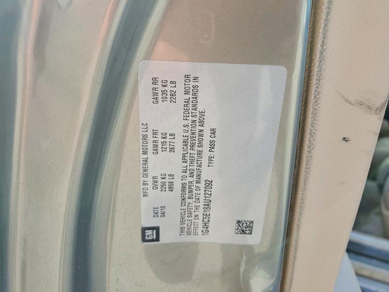 2010 Buick Lucerne მანქანა იყიდება აუქციონზე, vin: 1G4HC5E18AU127092, აუქციონის ნომერი: 56117526