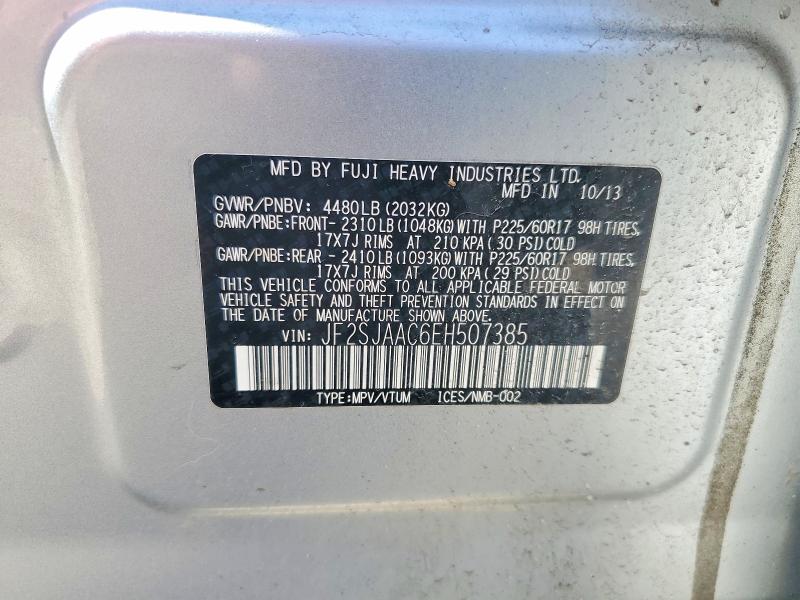 57639826 :رقم المزاد ، JF2SJAAC6EH507385 vin ، 2014 Subaru Forester مزاد بيع