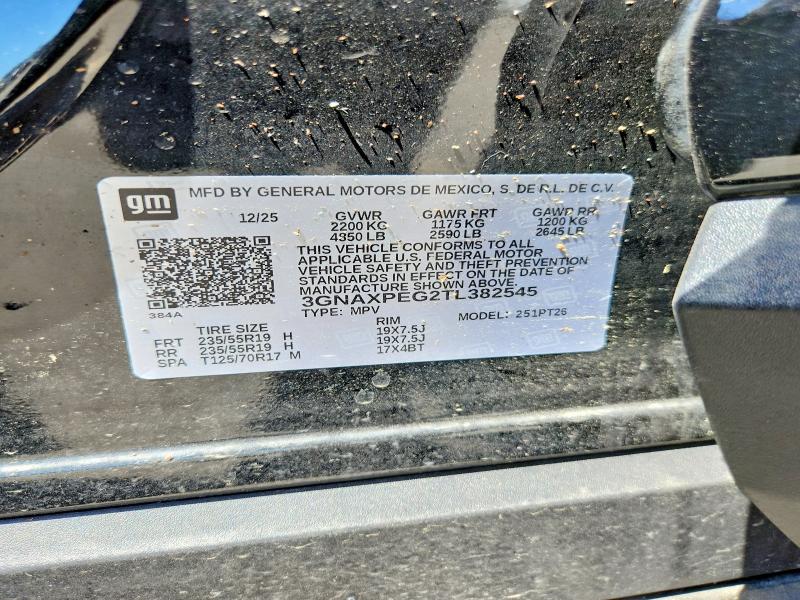 55654166 :رقم المزاد ، 3GNAXPEG2TL382545 vin ، 2026 Chevrolet Equinox مزاد بيع