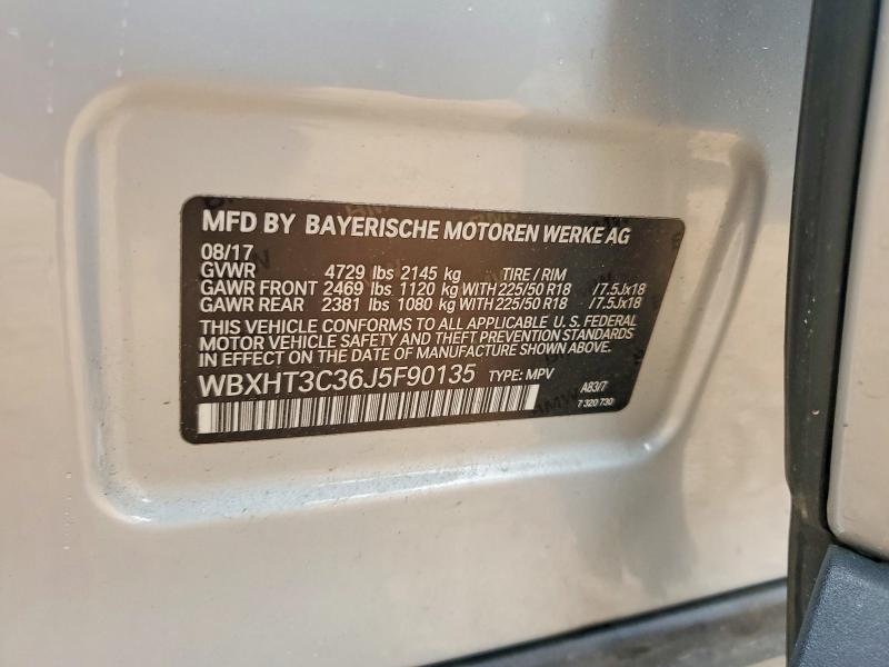 2018 Bmw X1 მანქანა იყიდება აუქციონზე, vin: WBXHT3C36J5F90135, აუქციონის ნომერი: 55373856