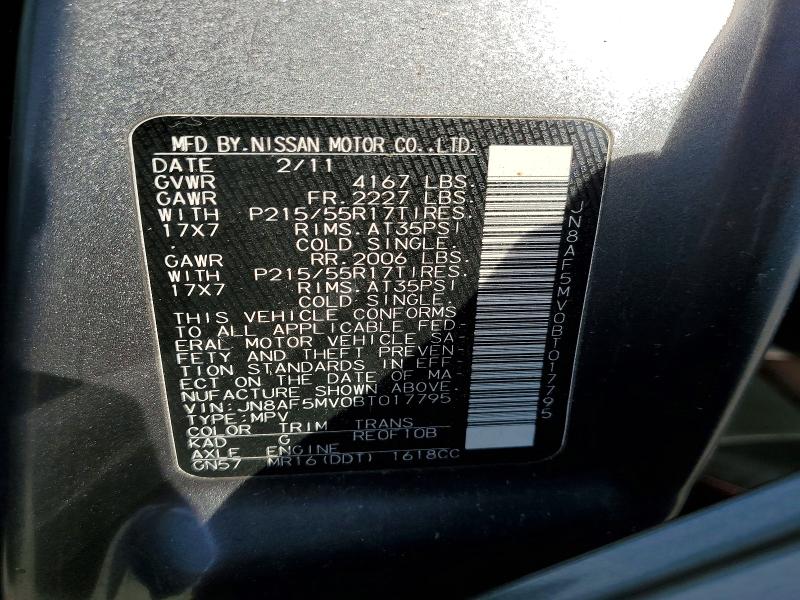 Продажа на аукционе авто 2011 Nissan Juke, vin: JN8AF5MV0BT017795, номер лота: 56298756