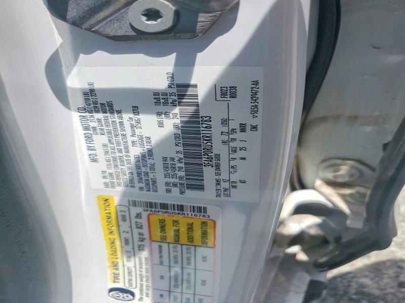 2019 Ford Fusion მანქანა იყიდება აუქციონზე, vin: 3FA6P0RU5KR116783, აუქციონის ნომერი: 56242036