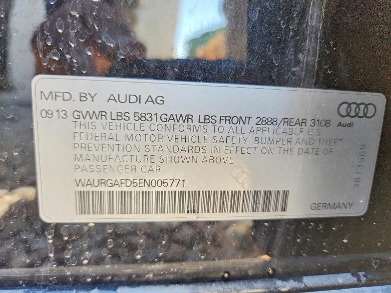 Продаж на аукціоні авто 2014 Audi A8, vin: WAURGAFD5EN005771, номер лоту: 54561886